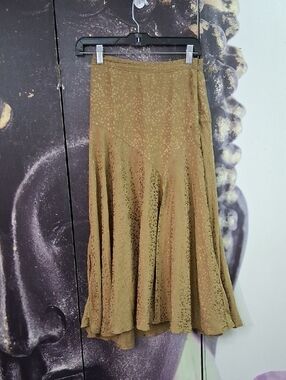 Zara  Brown A-Line Midi Skirt Size :XS.